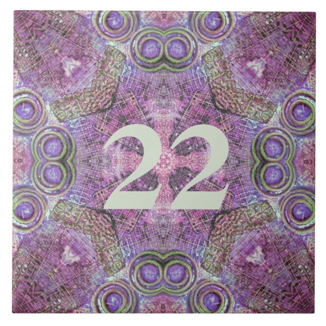 Hübsch-rosa und Lila Muster Fliese (Vorderseite)