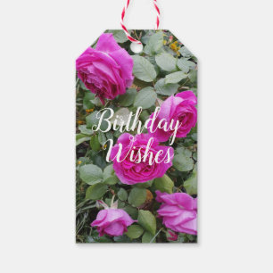 Hübsch Rosa Vintage Rose Blume Geburtstag Geschenkanhänger