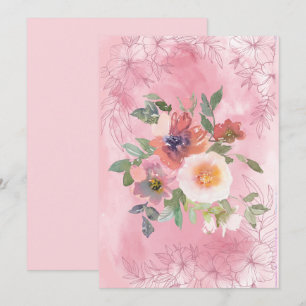 Hübsch rosa Wasserfarben-Blume Ankündigung