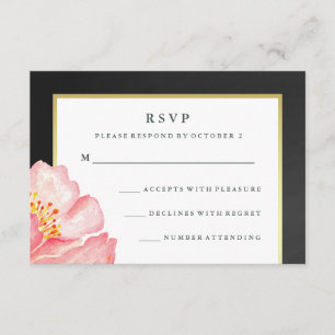 Hübsch rosa Wasserfarben, Peak und Chalkboard-UAWG RSVP Karte