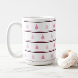 Hübsch rosa Weihnachtsbaum Nahtloses Muster Kaffeetasse