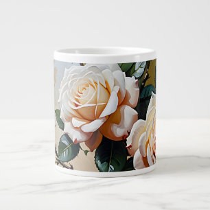 Hübsch rosa weiß und rote Rosen Ölmalerei Jumbo-Tasse
