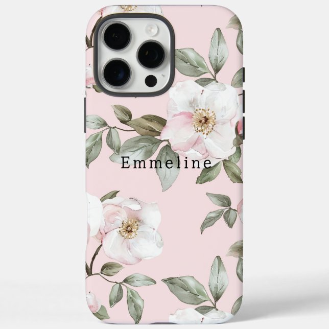 Hübsch rosa weiße Blume iPhone 16 Pro Max Hülle (Rückseite)