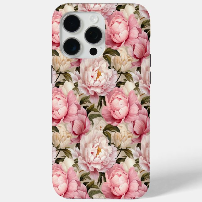 Hübsch-rosa-weiße Blütenbäume-Designer kräftig Case-Mate iPhone Hülle (Rückseite)