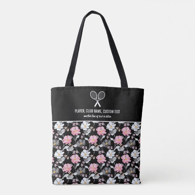 Hübsch rosa, weiße Blütenkulisse Racket Tasche (Rückseite)