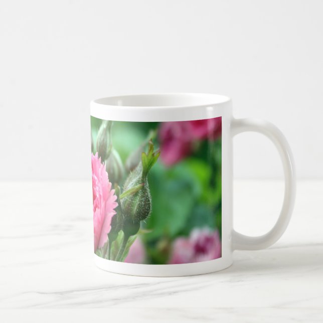 hübsch-rosa-wilde Rose Knospen und Blume Kaffeetasse (Rechts)