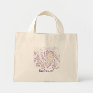 Hübsch rosa wirbelnde Bridesmaid Mini Stoffbeutel