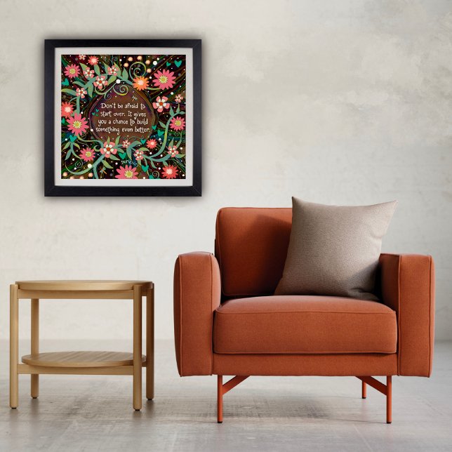 Hübsch rosafarbene Blüten Inspirierend ab dem Kost Poster (Pretty Floral Starting Over poster by Inspirivity
)