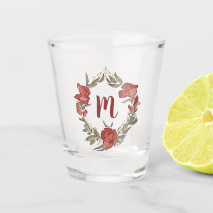 Hübsch Rosenknospe Blossom Wreath Modern Monogram Schnapsglas