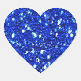 Hübsch Royal Blue Funkelnd Imitats Glitzer Look Herz-Aufkleber