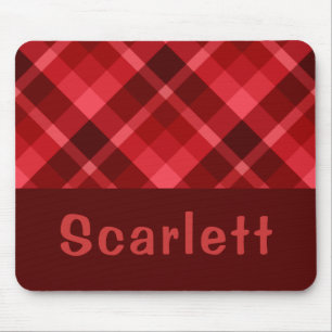 Hübsch Ruby Red Kariert Monogram Mousepad