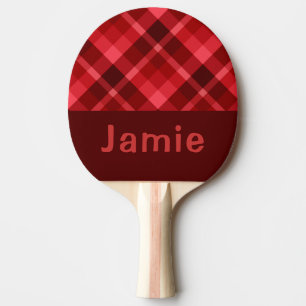 Hübsch Ruby Red Kariert Monogram Ping Pong Paddel Tischtennis Schläger