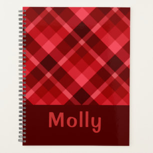 Hübsch Ruby Red Kariert Monogram Planer