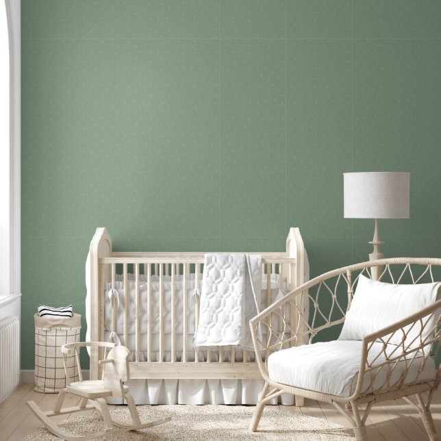 Hübsch Sage Green Ditsy Daisy Simple Floral Tapete (Kinder)