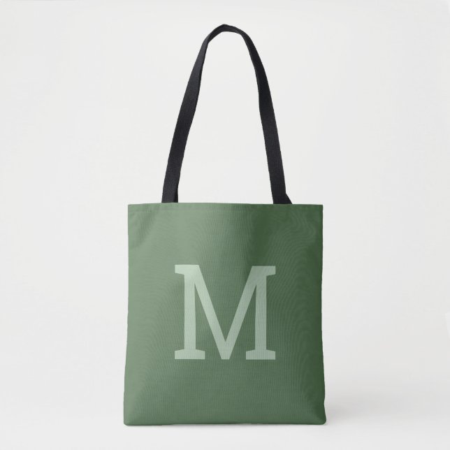 Hübsch-Sage-Grüne Monogramm-Anfangsbeutel Tasche (Vorderseite)