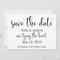 Hübsch Schwarz auf Weiße Typografie Save the Date