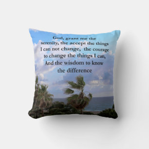 HÜBSCH SERENITY PRAYER PALM TREE FOTO DESIGN KISSEN