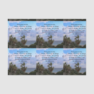 HÜBSCH SERENITY PRAYER PALM TREE FOTO DESIGN SEIDENPAPIER
