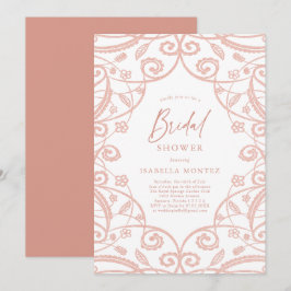 Hübsch Soft Rose Gold Floral Lace Brautparty Einladung