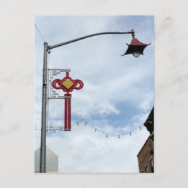 Hübsch Street Lanterns Chinatown in NYC Postcard Postkarte