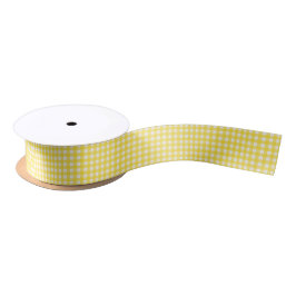 Hübsch Sunny Yellow Gingham Pattern Satinband