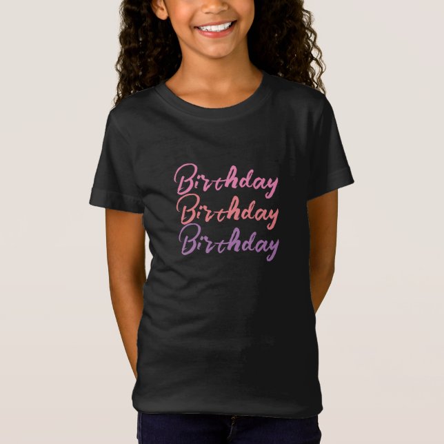 Hübsch Sweet Fun Birthday Girls T - Shirt (Vorderseite)