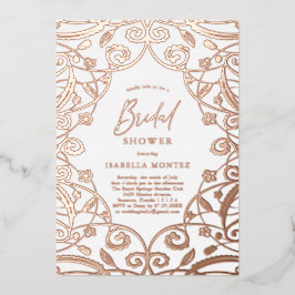 Hübsch Sweet Rose Gold Blumenstrauß Brautparty Folieneinladung