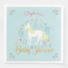 Hübsch Unicorn Aqua Gold Glitzer Baby Dusche