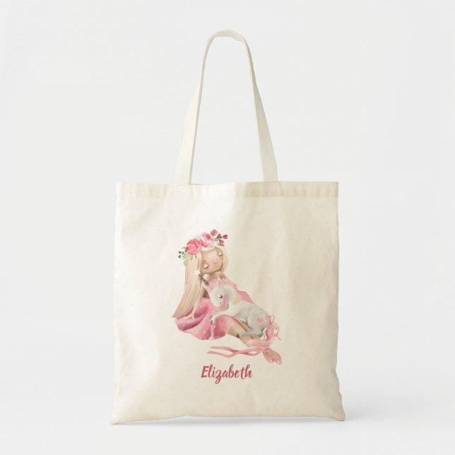 Hübsch Unicorn Girl Ballerina Tragetasche (Vorne)