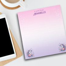 Hübsch Unicorn Ombre Lila Girls Name Stationery
