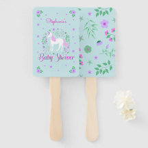 Hübsch Unicorn Pink Aqua Baby Dusche Personalisier