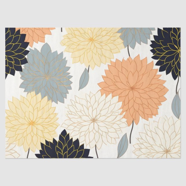Hübsch Vintag Inspiriert Pastel Dahlia Seidenpapier (Vorderseite)