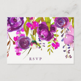 Hübsch-violette Blumen | Hochzeitsreaktion RSVP Karte