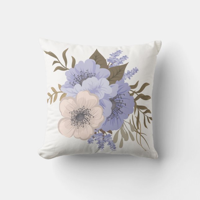 Hübsch-violette Blumen Kissen (Vorderseite)