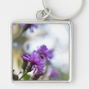Hübsch-violette Blumen Original-Gartenfotografie Schlüsselanhänger