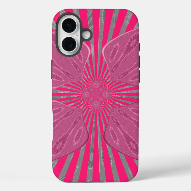Hübsch Vivid Pink Schöne phantastische coole Kunst iPhone 16 Plus Hülle (Rückseite)