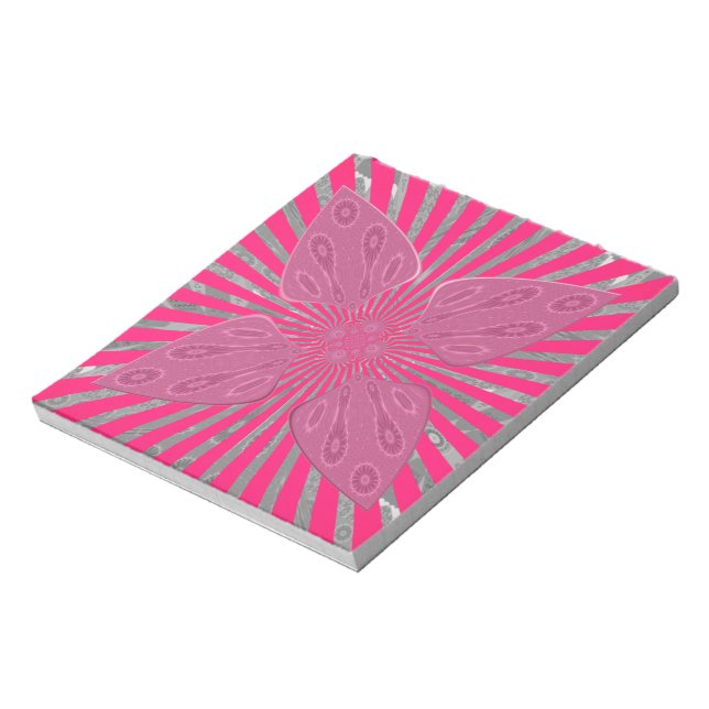 Hübsch Vivid Pink Schöne phantastische coole Kunst Notizblock (Rotiert)