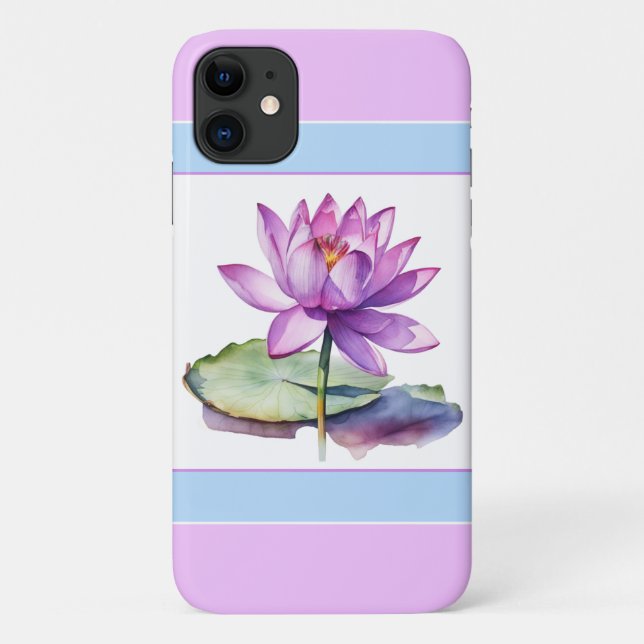 Hübsch Water Lily iPhone 11 Fall Lilac Case-Mate iPhone Hülle (Rückseite)