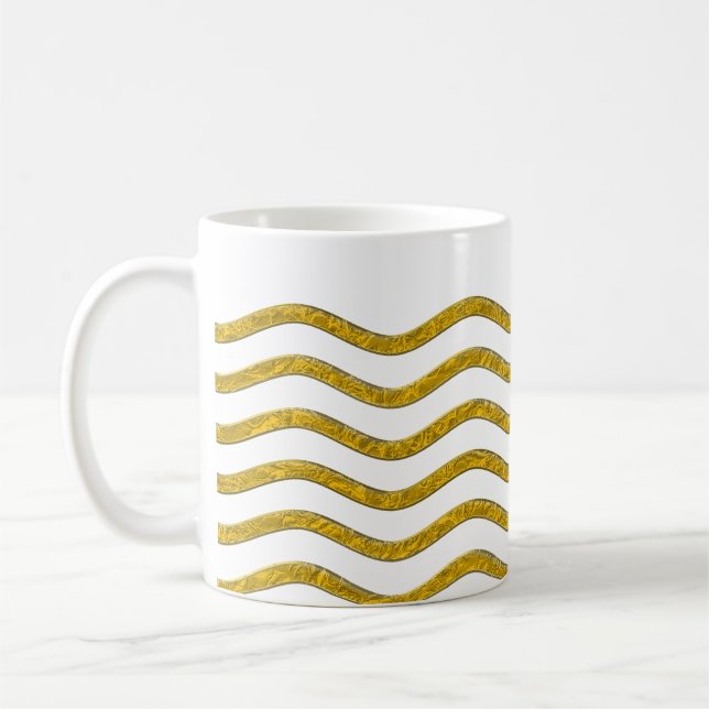 Hübsch Waves gold + Ihr Backgr, Text & Ideen Kaffeetasse (Links)