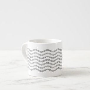 Hübsch Waves silver + Ihr Backgr, Text & Ideen Espressotasse