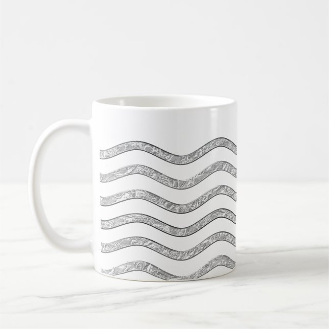 Hübsch Waves silver + Ihr Backgr, Text & Ideen Kaffeetasse (Links)