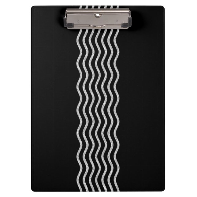 Hübsch Waves silver + Ihr Backgr, Text & Ideen Klemmbrett (Vorderseite)