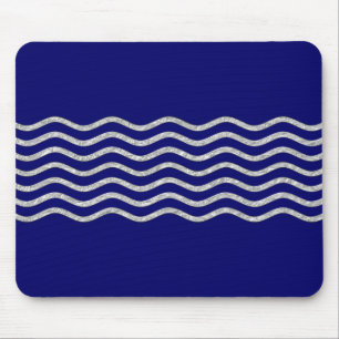 Hübsch Waves silver + Ihr Backgr, Text & Ideen Mousepad