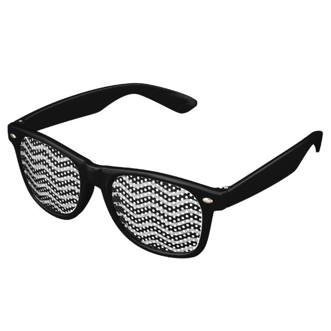 Hübsch Waves silver + Ihr Backgr, Text & Ideen Partybrille (Schrägansicht)