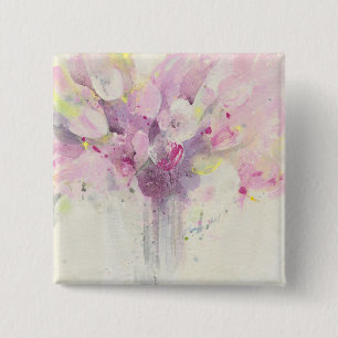 Hübsch weichen rosa dem Blumenstrauß in des Button