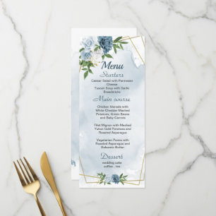 hübsch-weiße Blume Grüne Hochzeit Menükarte