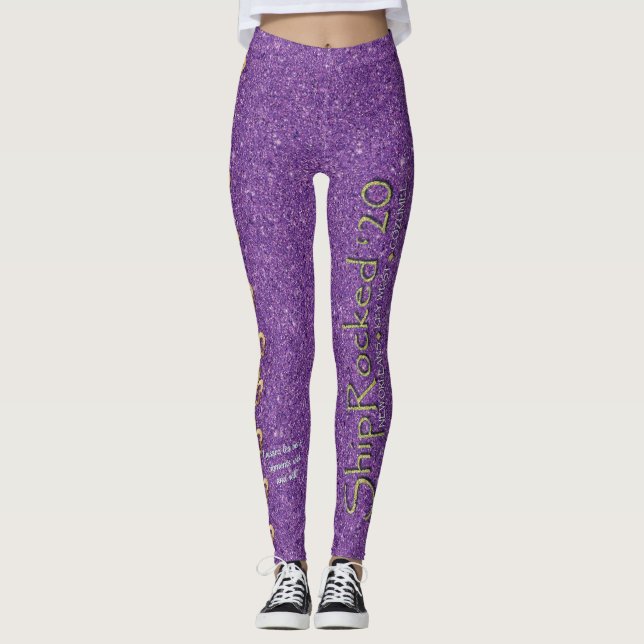 Hübsch Wicked Ladys Lila Glitzer SR20 Leggings (Vorderseite)