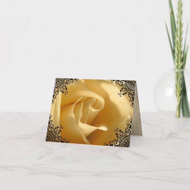 Hübsch Yellow Rose Custom Vielen Dank Dankeskarte (Vorderseite)