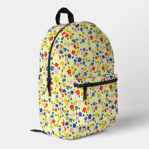 Hübsch zierlich süß floral auf pastellgelb bedruckter rucksack