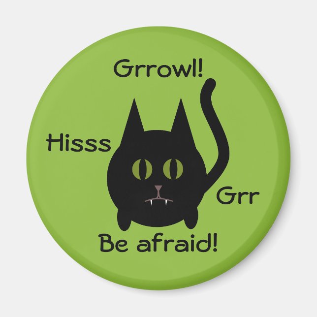 Hübsch zornige Halloween-Katze Magnet (Vorne)